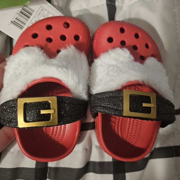 Crocs little Santa Classic Lined Clog infant Child size c2/3 Red christmas‎ croc - Picture 2 of 9